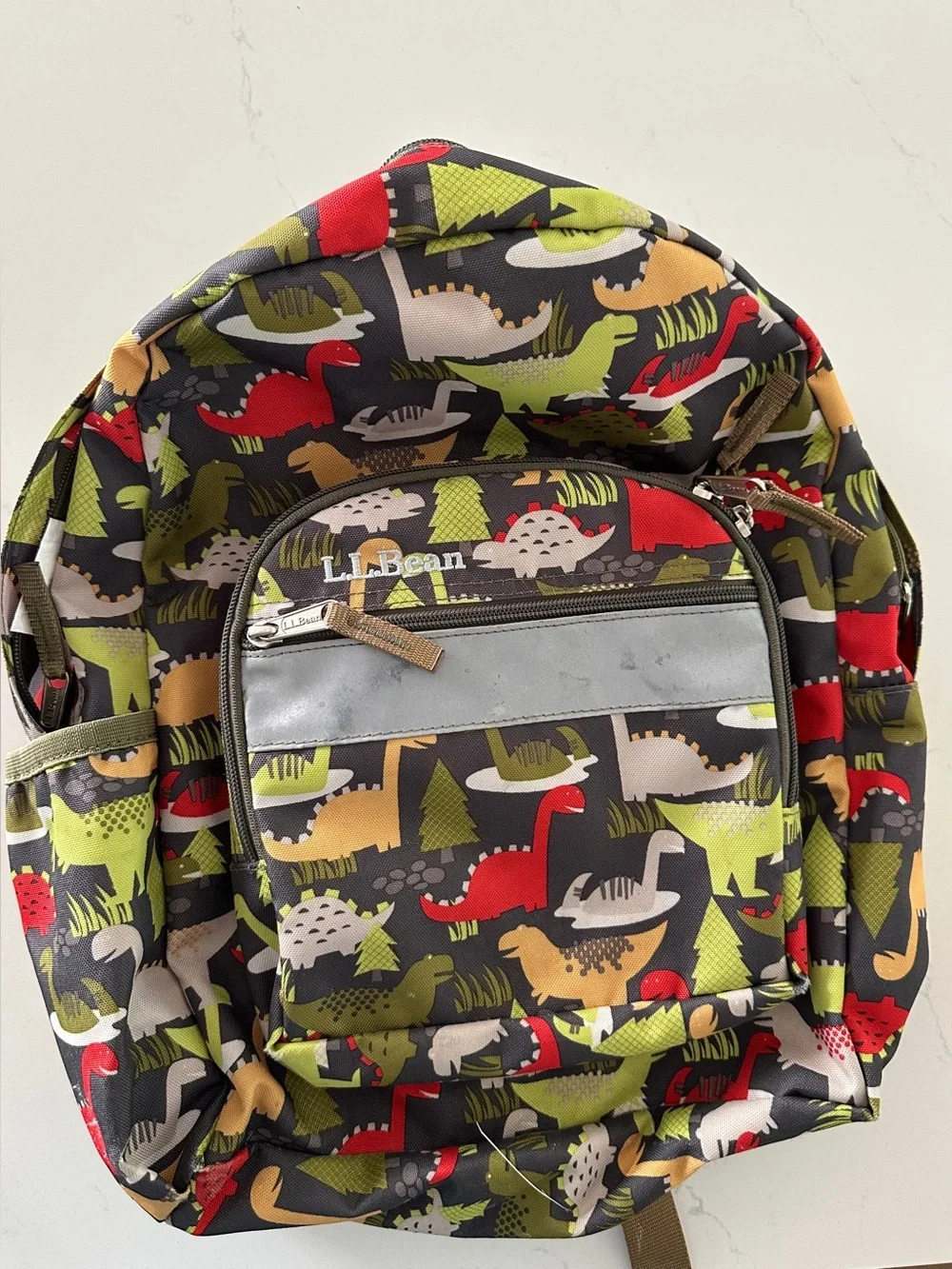 L.L. Bean Kids Dinosaur Print Junior Original Book Pack, 17L Backpack